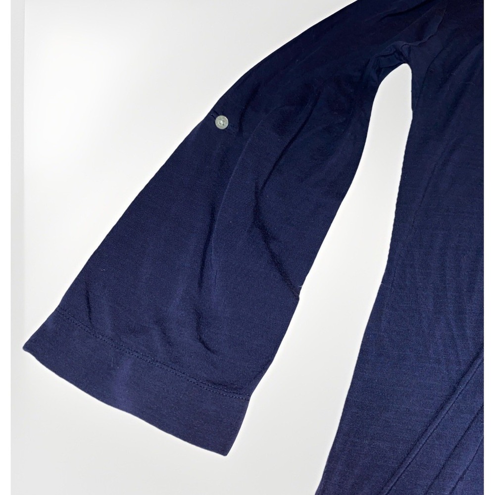 Lauren‎ Ralph Lauren Women's Navy Button Long Sleeve Sleepwear Sleepshirt Dress - Picture 2 of 8